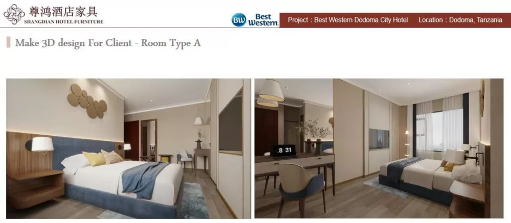 Best Western Dodoma City Hotel Furniture Project Case-bedroom type B