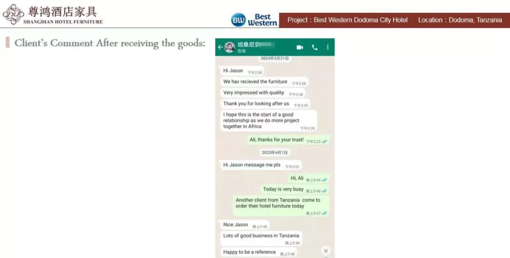 Best Western Dodoma City Hotel Furniture Project Case